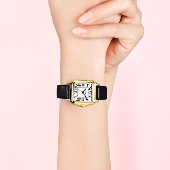 ?Women Gold Classic Square Watches with Roman Numeral Ladies Casual Dress Watch main image 4